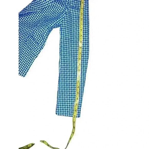 Zara Basic Blue one button c Blazer Sz M Herringbone Office Siren Secretary - Picture 6 of 6